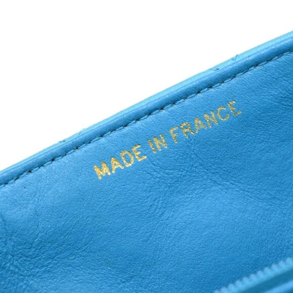 CHANEL CC Logo Mini Matelasse Chain Shoulder Bag Leather Blue GHW - Picture 12 of 14